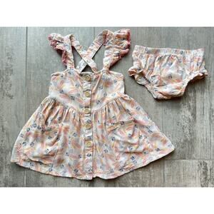 Jessica Simpson Baby Girl Boho Dress & Bloomers Set 12 Months EUC
